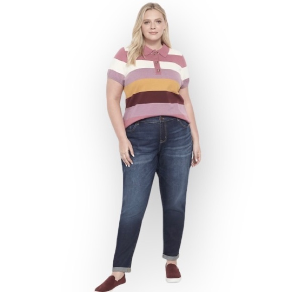 Lane Bryant Boyfriend NWT Sz 26 Genius Fit Jeans Stretch Dark Wash Women’s